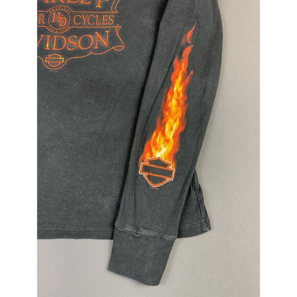 Rare Vintage Y2K Harley Davidson McGrath Hawkeye Coralville IA Flames Longsleeve - Picture 5 of 10